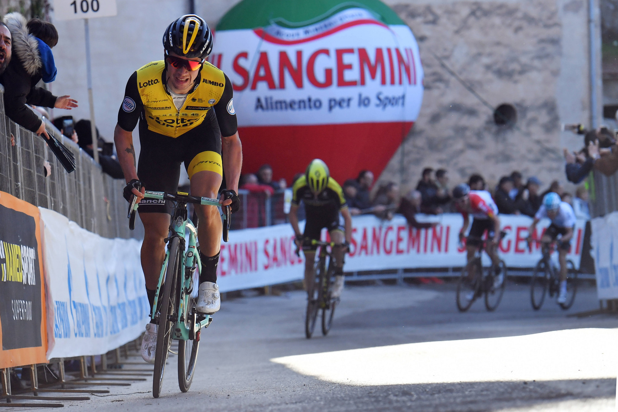 Slovenia's Primož Roglič climbed to victory on stage three of Tirreno-Adriatico ©LaPresse