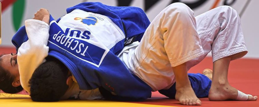 Switzerland's Evelyne Tschopp won the women's under-52kg gold medal with victory in the final over Romania's Alexandra-Iarisa Florian on the opening day of the IJF Grand Prix in Agadir ©IJF