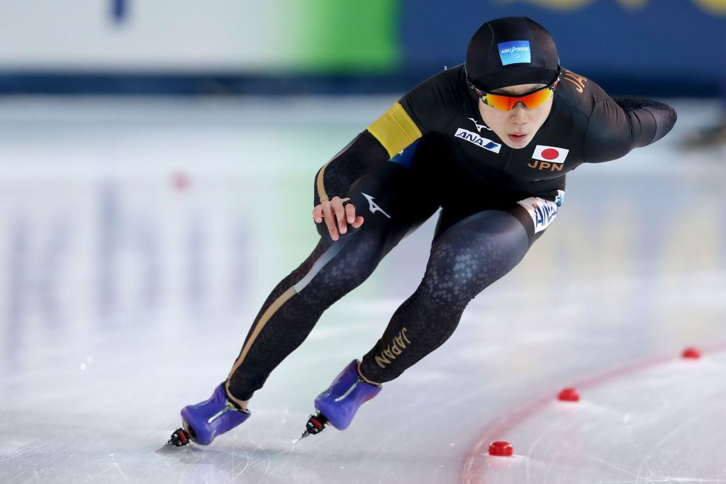 Japan's Miho Takagi holds a halfway lead in the ISU World Allround Speed Skating Championships in Amsterdam ©ISU