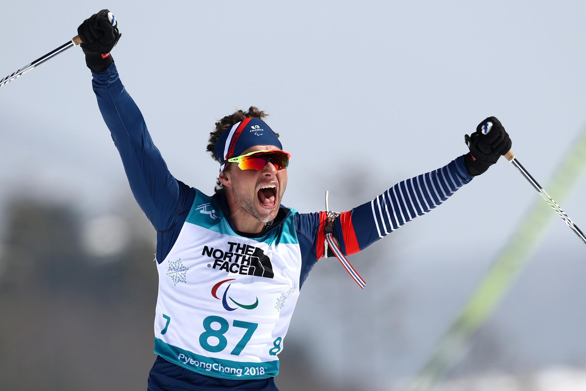 Benjamin Daviet was in tears as he won the men's 7.5km standing biathlon title at the Alpensia Biathlon Centre ©Getty Images