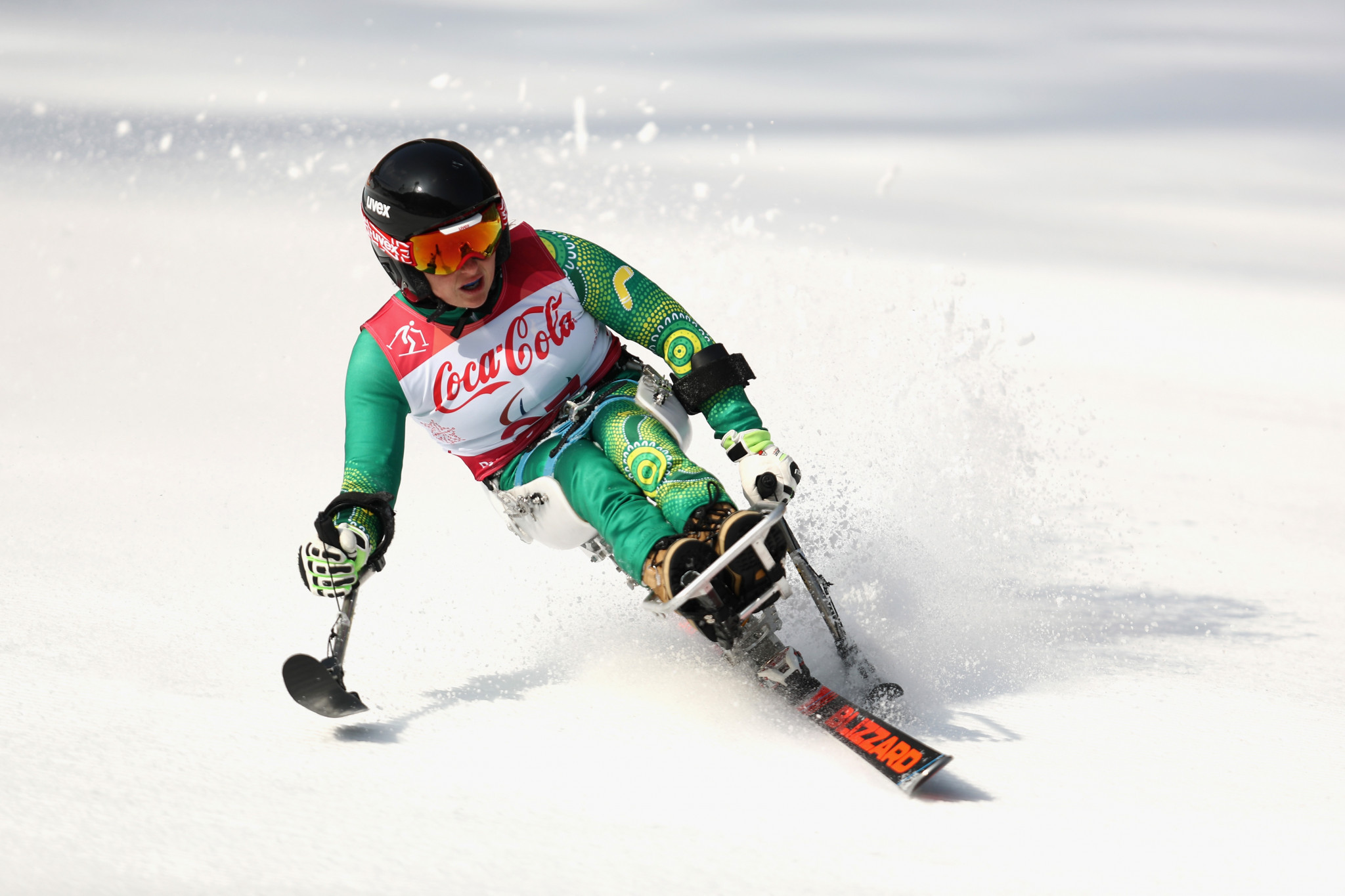 Victoria Pendergast in action during the women's downhill sitting event at Jeongseon Alpine Centre ©Getty Images