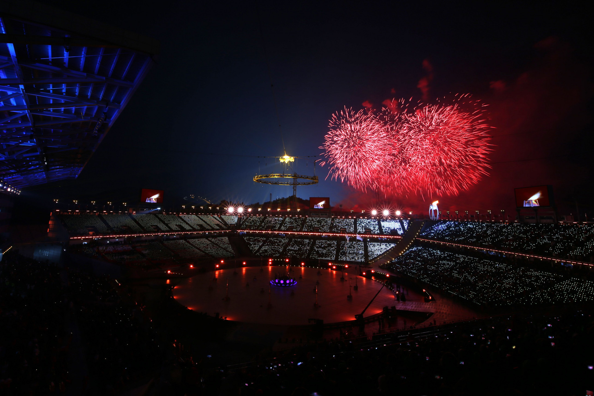 WiFi and television screens were disabled during last month's Opening Ceremony due to a hack ©Getty Images