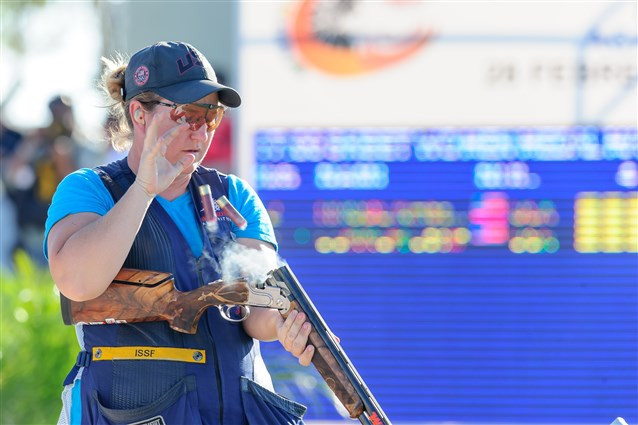 Rhode leads skeet qualifying on quiet day at ISSF World Cup