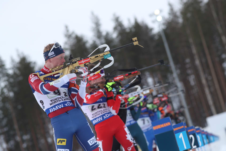The lead fluctuated throughout the single mixed relay at the IBU World Cup in Kontiolahti before France took a decisive lead ahead of Austria and Norway ©IBU