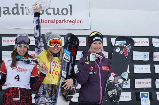 Czech Republic's double Olympic champion Ester Ledecká was already assured of victory in the FIS World Cup Snowboard parallel giant slalom category and overall tour but still found a way to win in Scuol ©FIS
