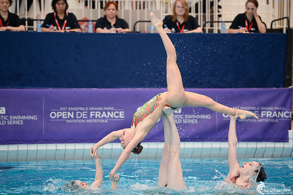 Italy and Ukraine took over the gold medal position from Russia on the second day of the FINA Artistic Swimming World Series in Montreuil ©FINA