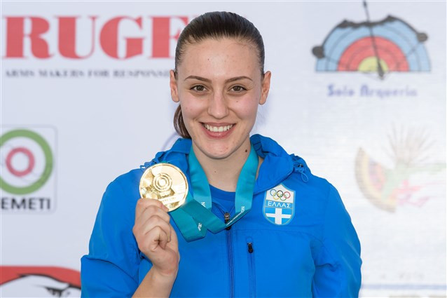 Greece's Anna Korakaki secured her first World Cup gold medal in the women’s 25m pistol event ©ISSF