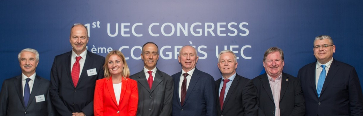 Rocco Cattaneo, centre left, has been elected as UEC President ©UEC