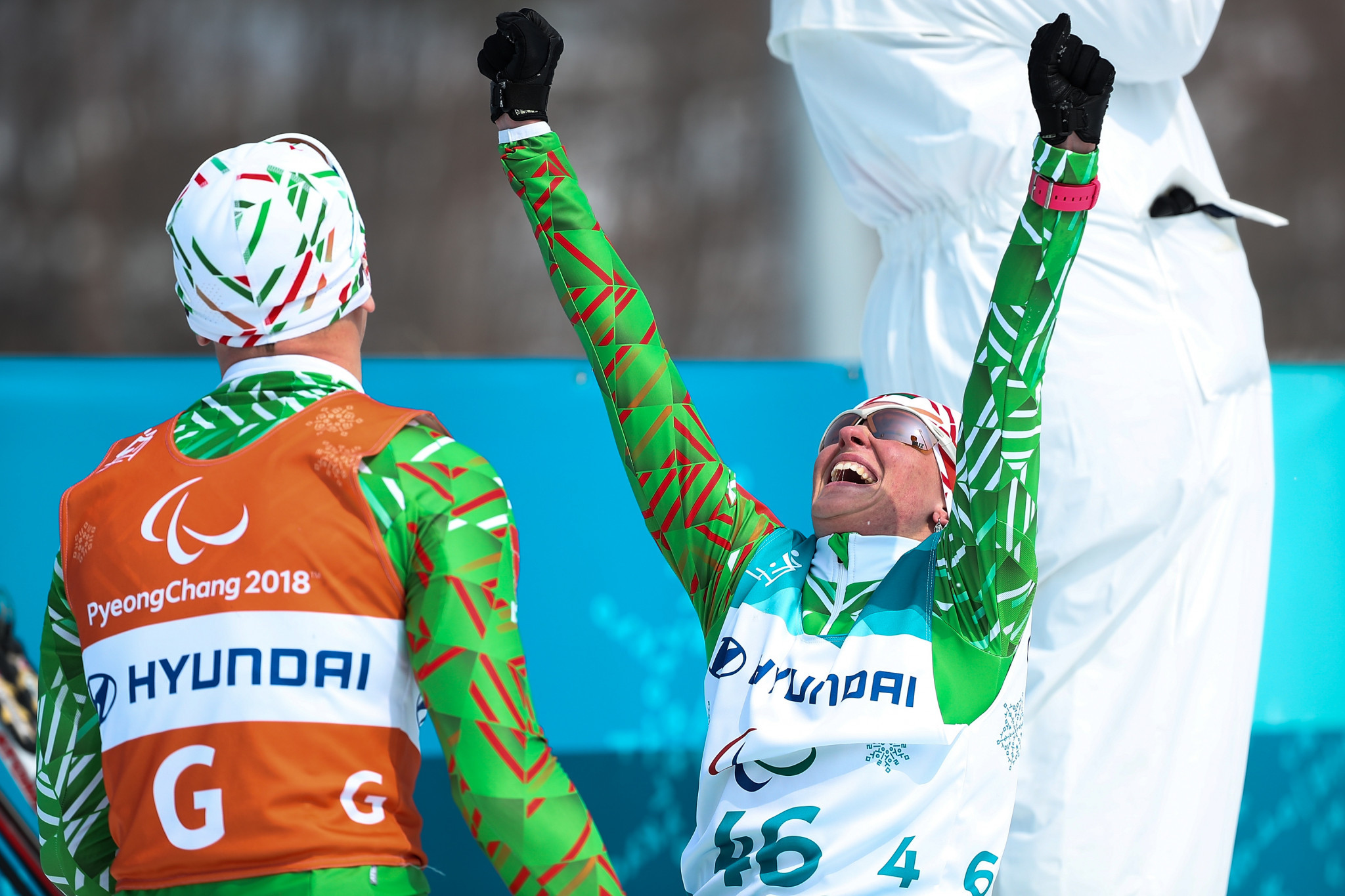 Sviatlana Sakhanenka opened Belarus' gold medal tally with victory in the women's 15km freestyle visually impaired race ©Getty Images