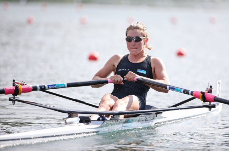 Zoe McBride of New Zealand earned gold in the lightweight women's single sculls, in which she holds the World Best Time ©Getty Images