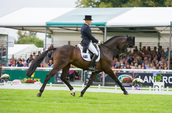 Australia’s Andrew Hoy, who first won Burghley in 1979, is in second place
