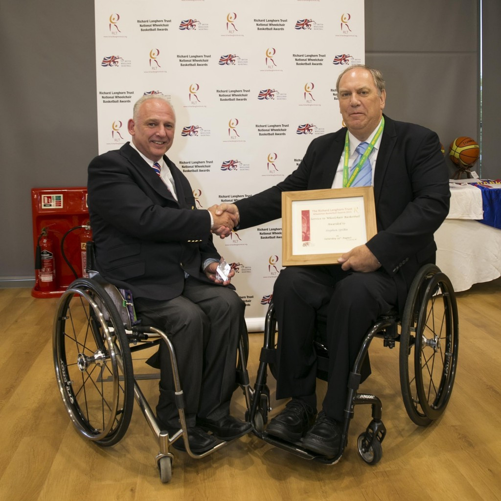 Steve Spilka, left, has received British Wheelchair Basketball's highest honour 