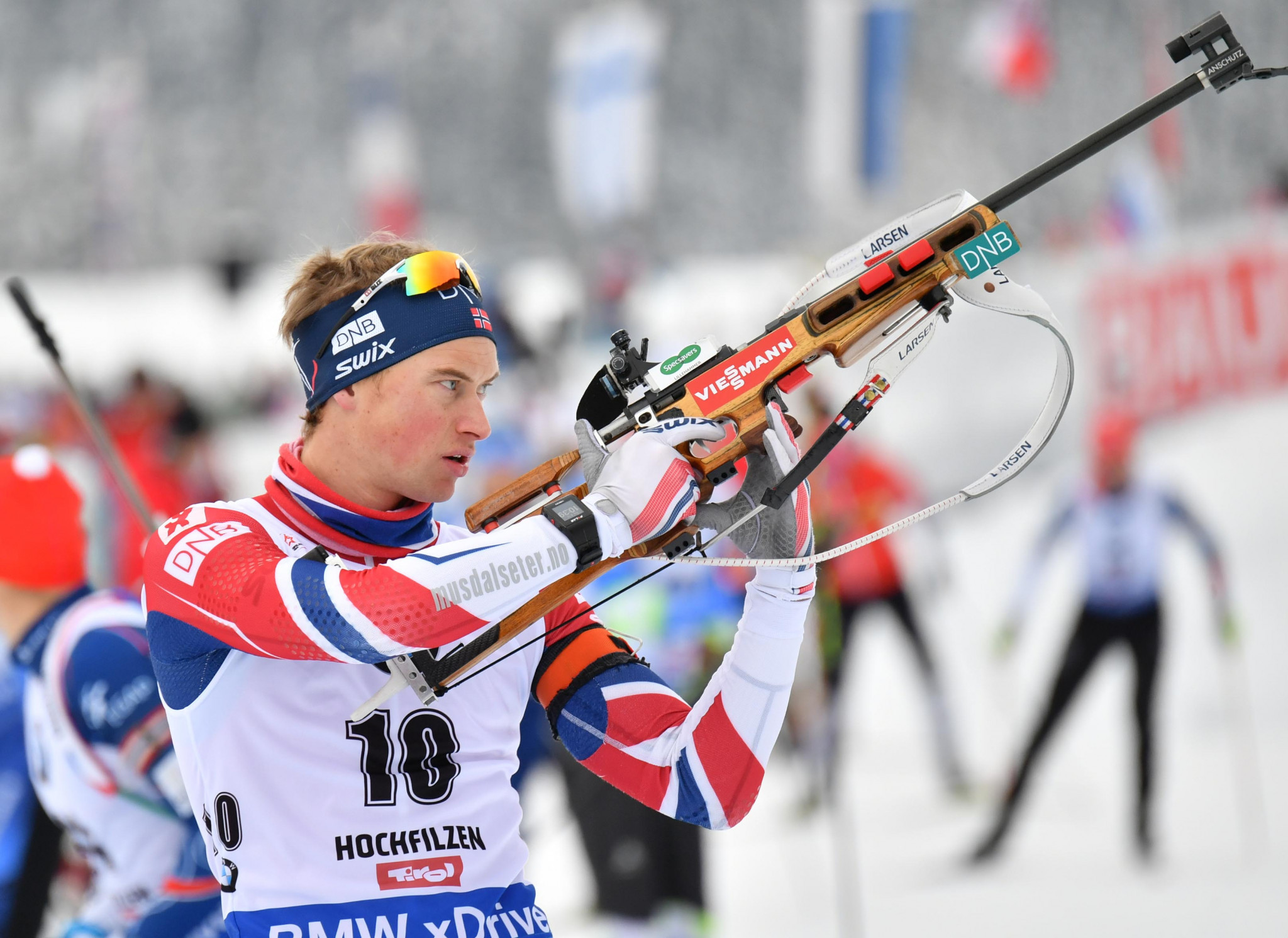 Henrik L’Abee Lund of Norway claimed his first World Cup win in the men's 10km sprint ©Getty Images