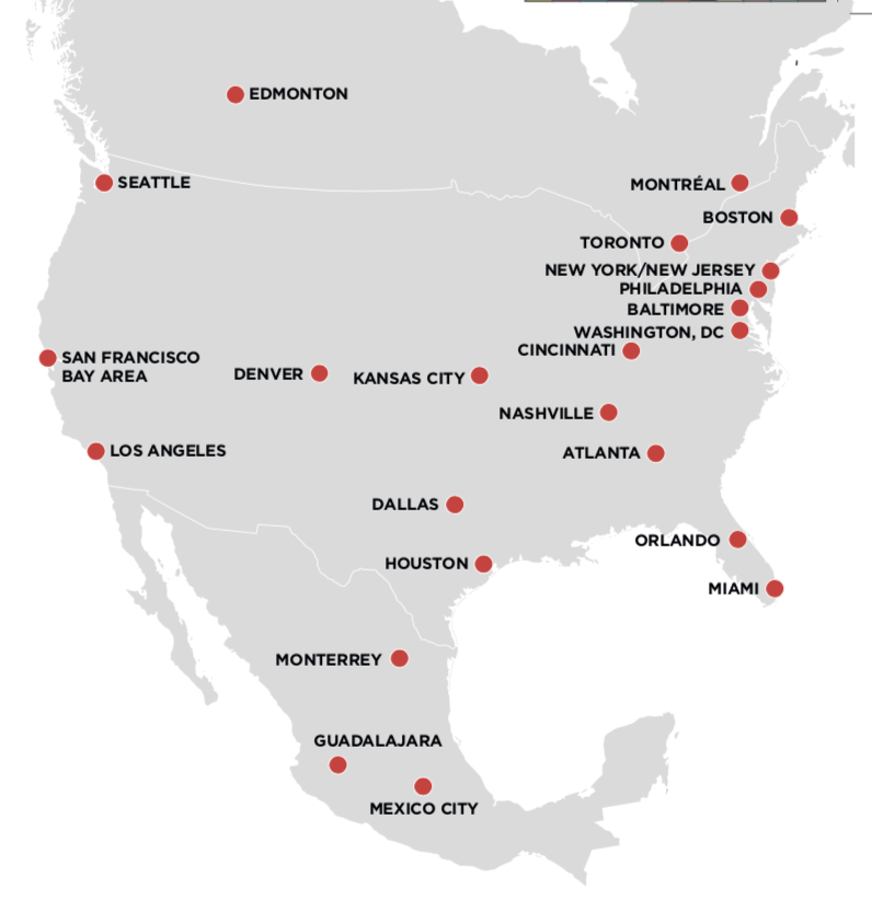 United 2026 have selected 23 potential host cities ©United 2026