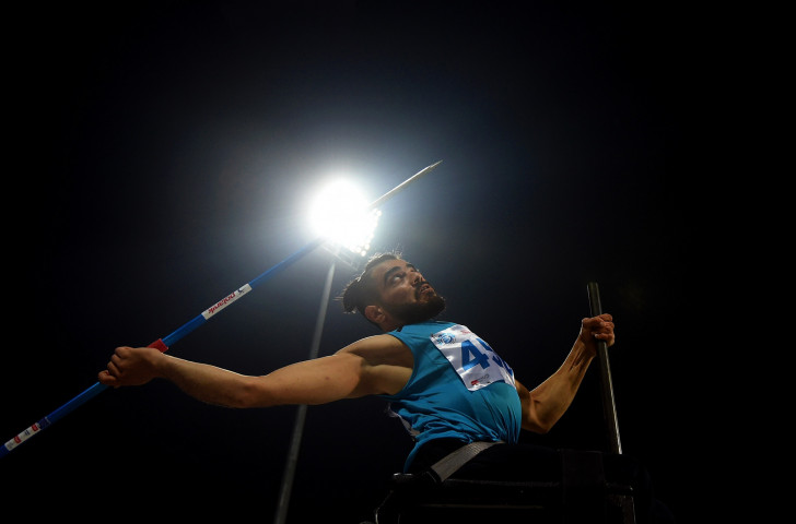 Alaa Abdulsalam of Syria finished second in the F53 men's wheelchair javelin event in Dubai ©Getty Images