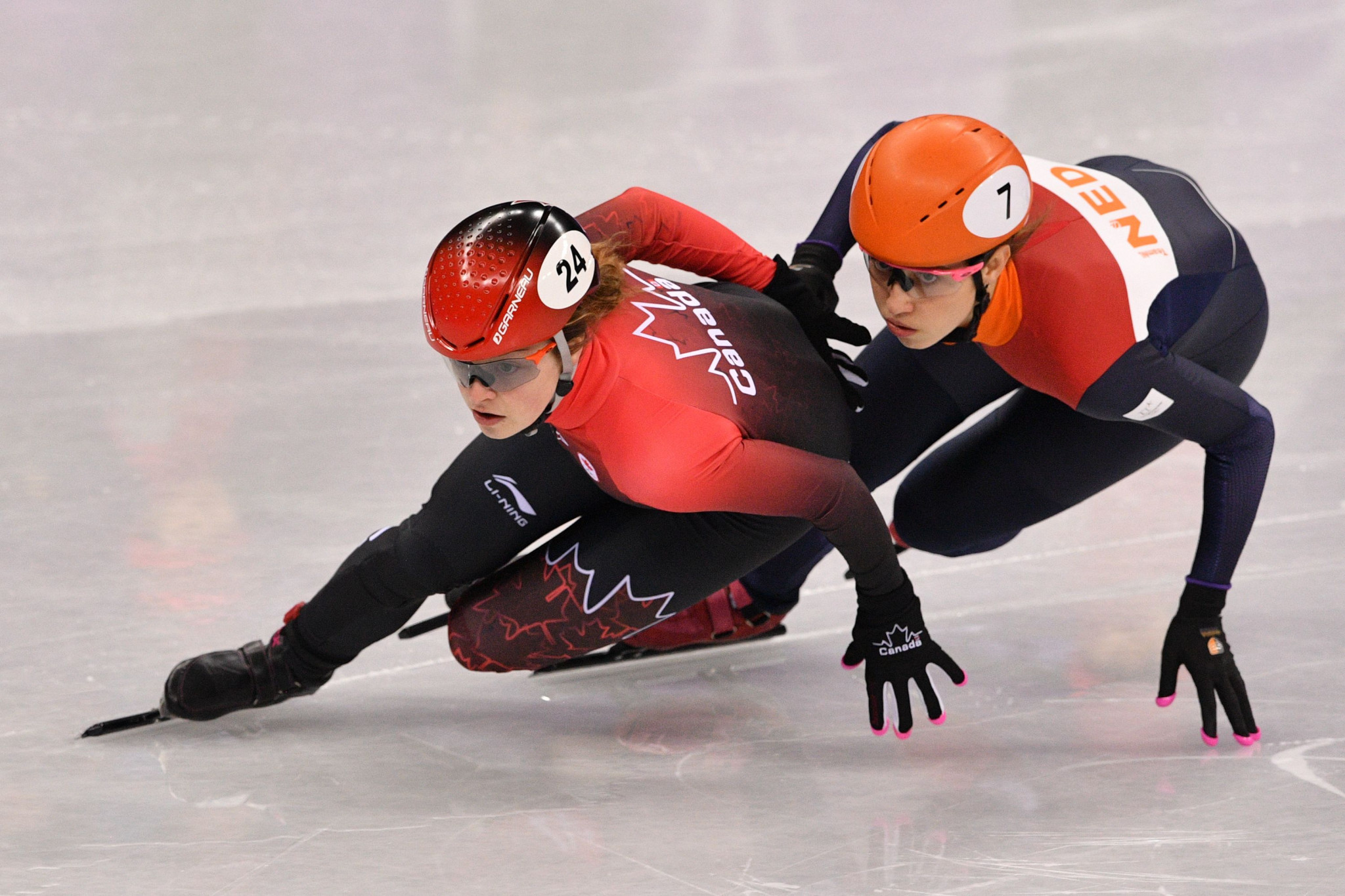 Kim Boutin, left, was among Canadians to impress on home ice ©Getty Images