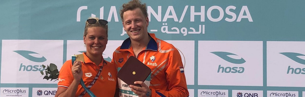 There was double Dutch gold in Doha today as the FINA Marathon Swim Series 2018 got underway ©FINA