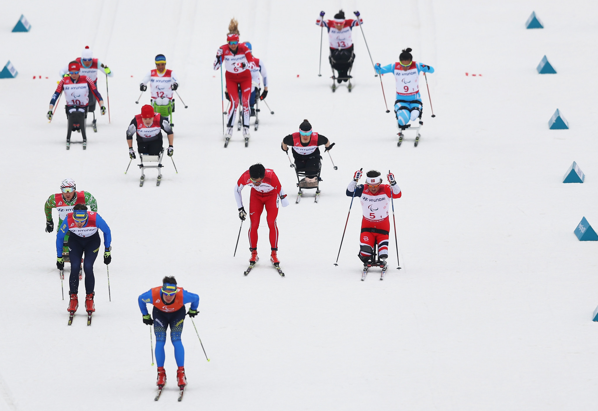  Mass start of the 4x2.5km mixed relay at the Alpensia Biathlon Centre ©Getty Images