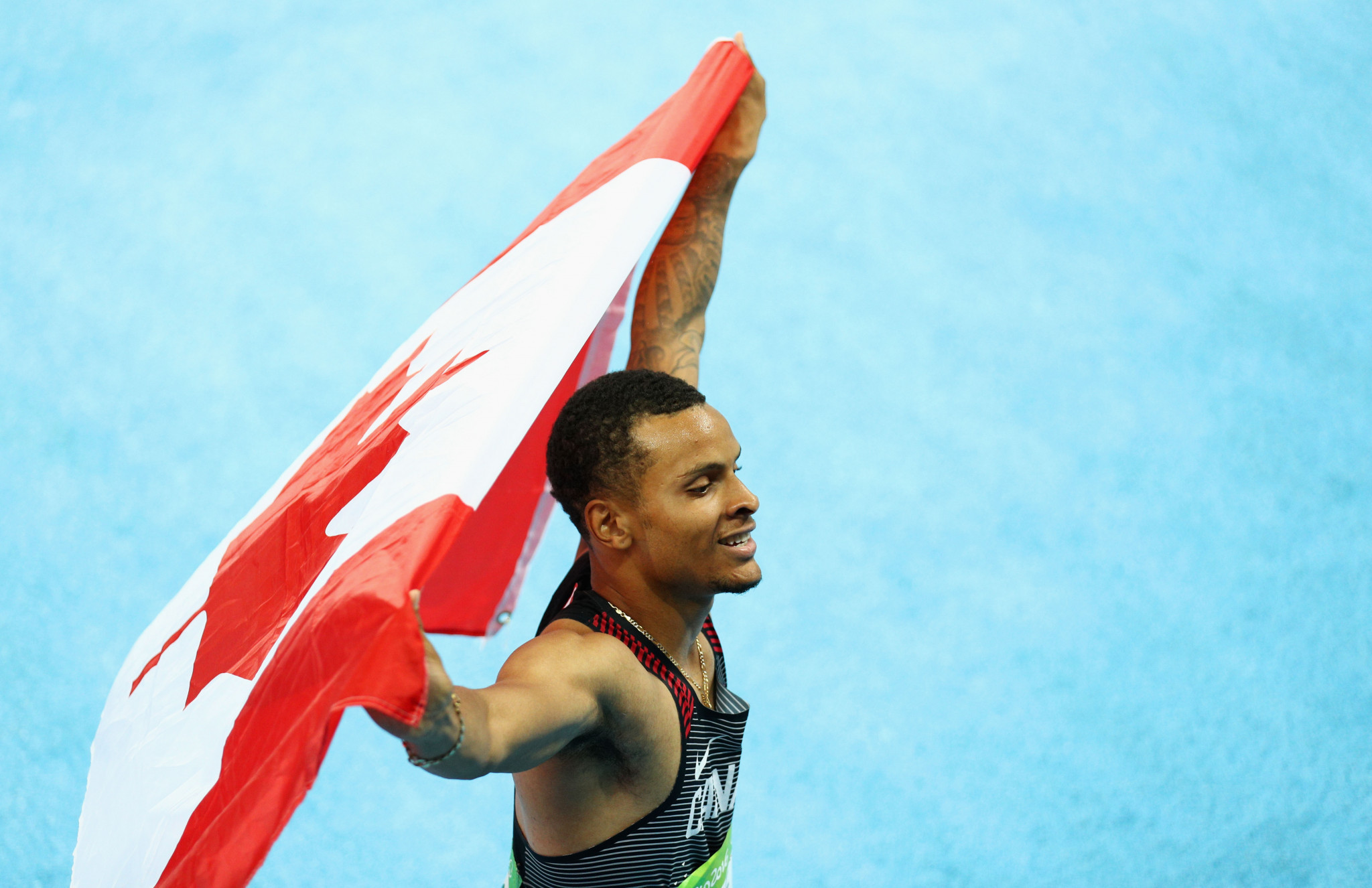 Canada's three-time Olympic medallist Andre De Grasse has withdrawn from the Commonwealth Games in the Gold Coast because he is not ready yet ©Getty Images
