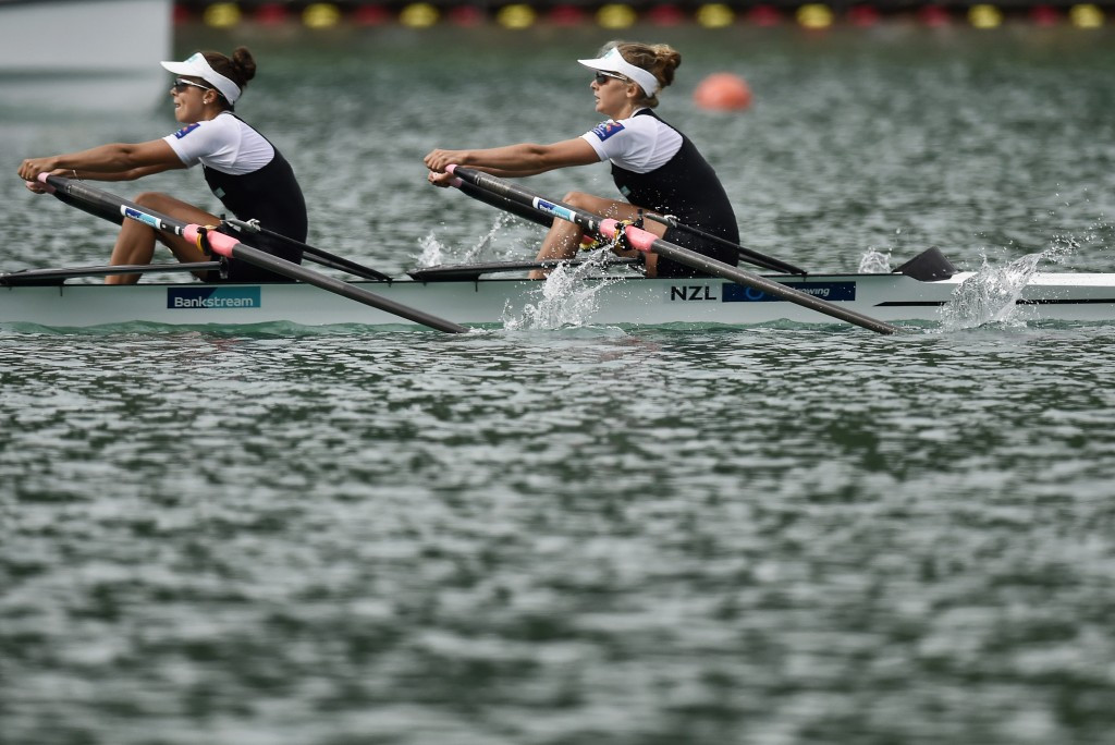 Sophie Mackenzie and Julia Edward successfully defended their lightweight double sculls title ©Getty Images