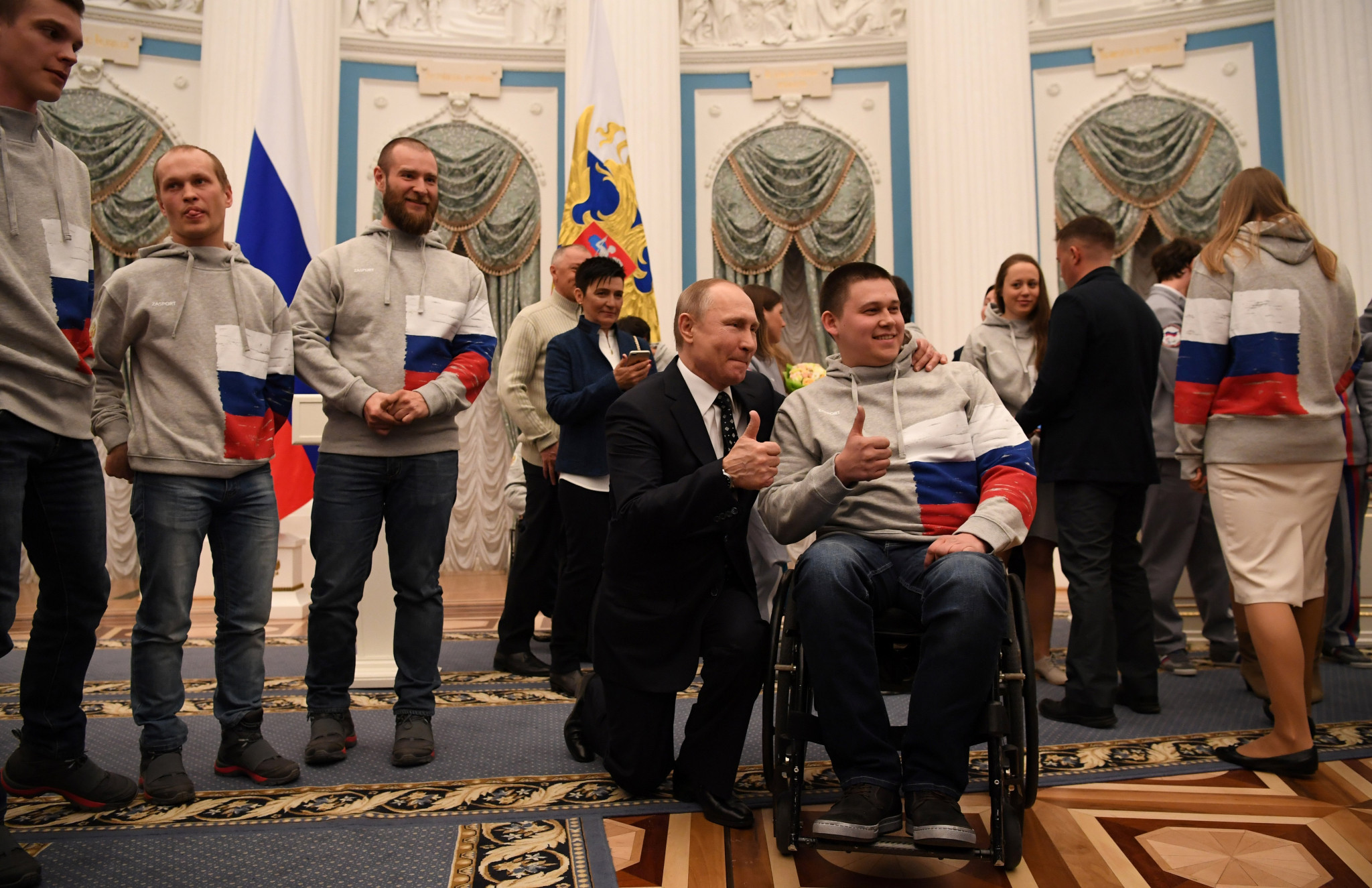 Vladimir Putin held a reception for Russian athletes who competed at the Pyeongchang 2018 Winter Paralympics ©Getty Images
