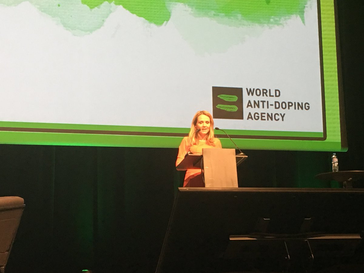 Linda Helleland spoke in a special session of the WADA Symposium today ©WADA