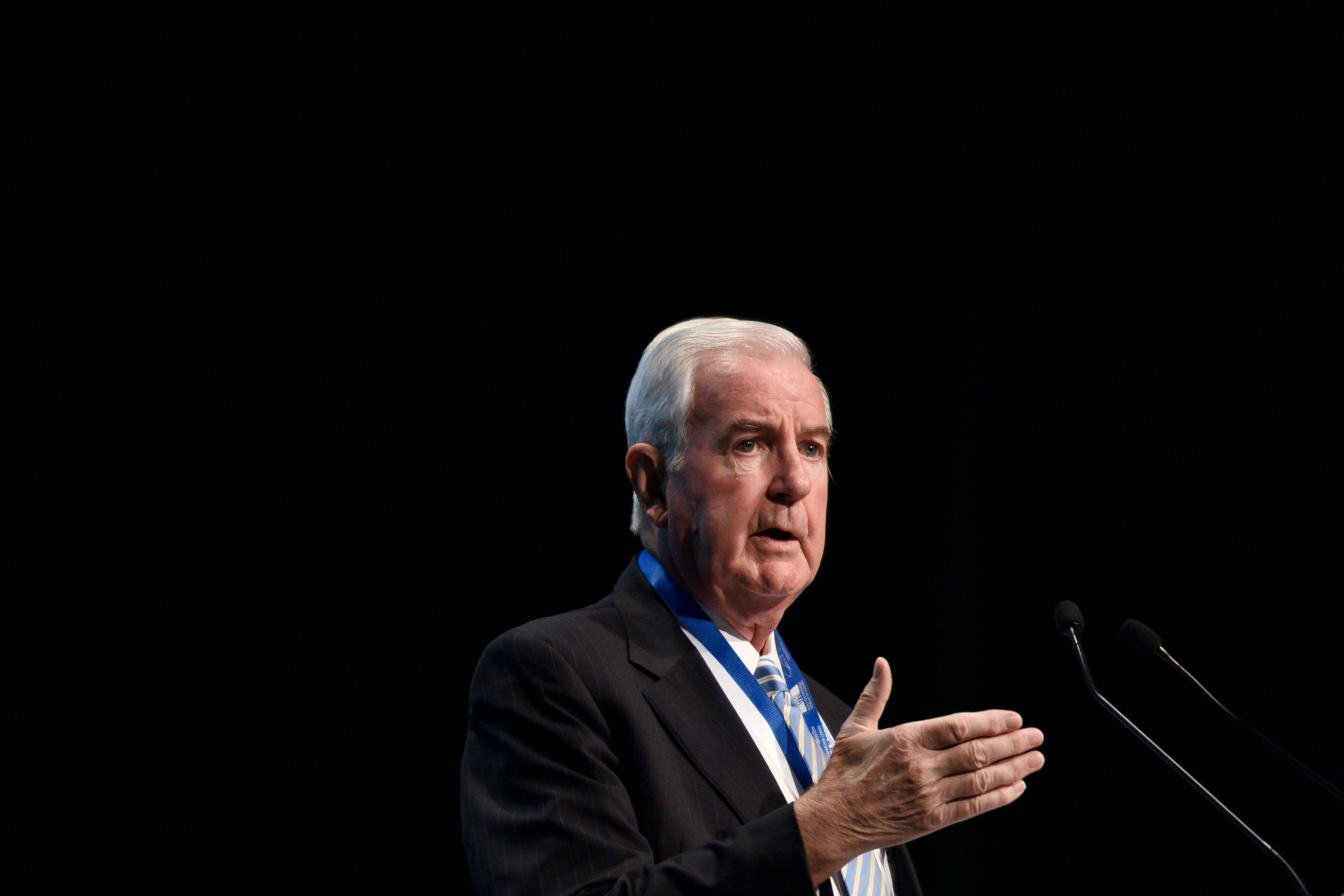Sir Craig Reedie spoke extensively on Russia on the opening day of the WADA Symposium ©Getty Images