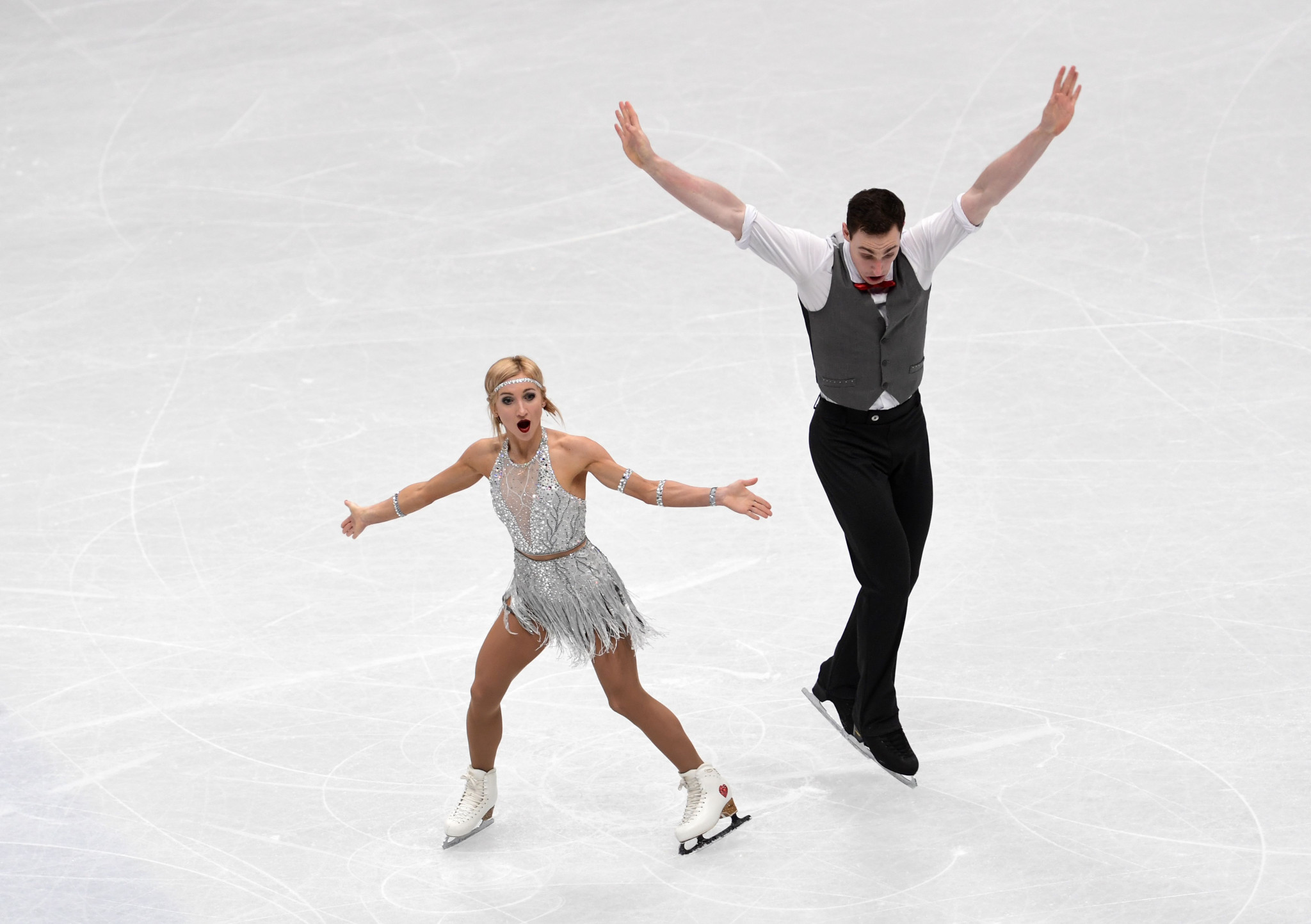Aliona Savchenko and Bruno Massot took control of the pairs event ©Getty Images 