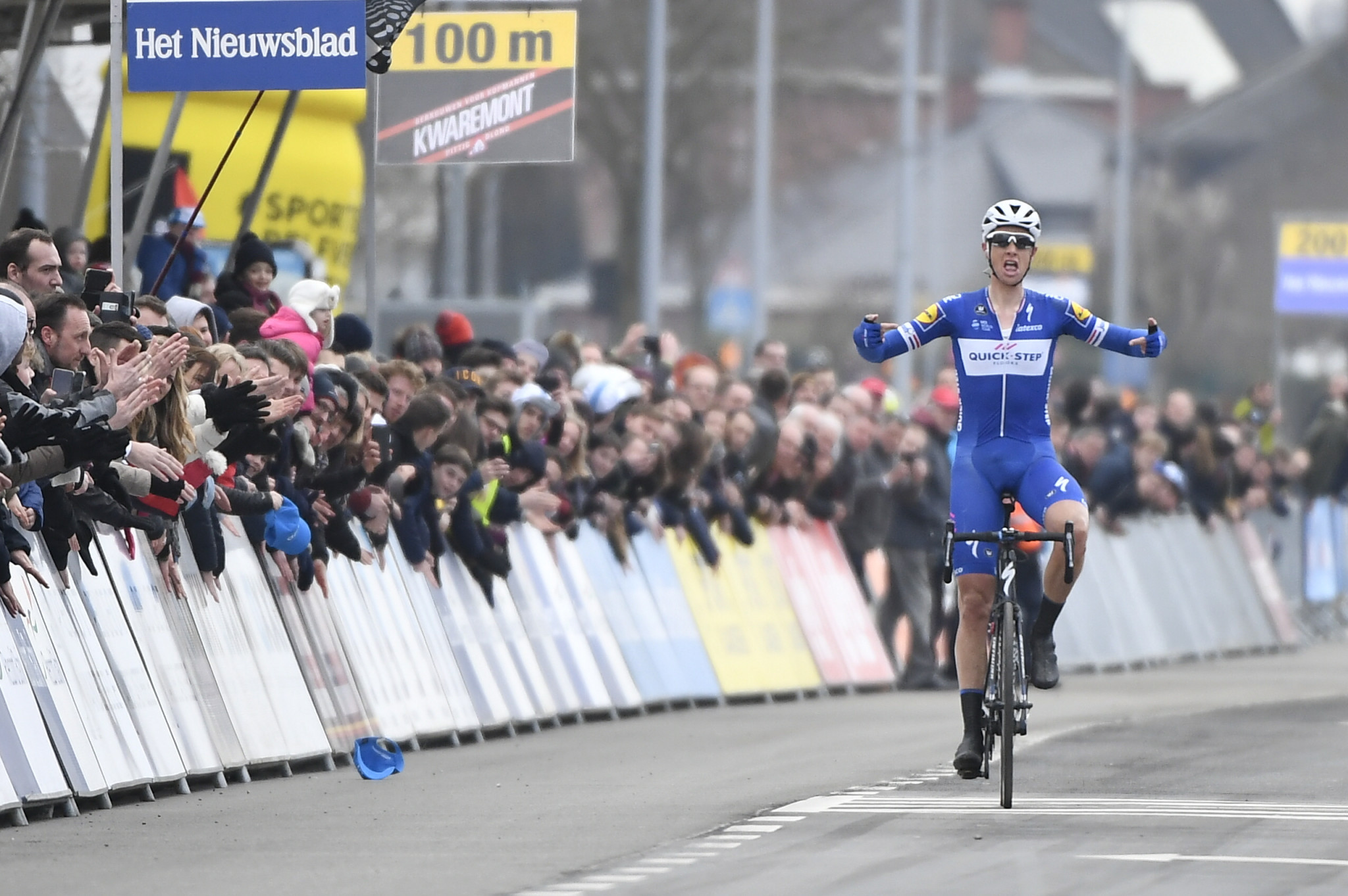 Dutchman Niki Terpstra celebrates after winning today ©Getty Images