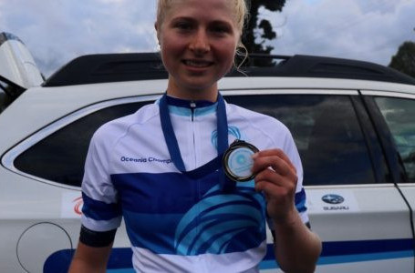 New Zealand's Mikayla Harvey completed a time trial and road race double at under-23 level in the Oceania Road Championships in Tasmania ©OCF
