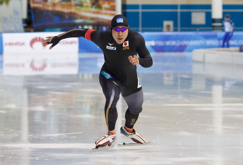 Tatsuya Shinhama won his second gold medal in Minsk ©WUC Speed Skating
