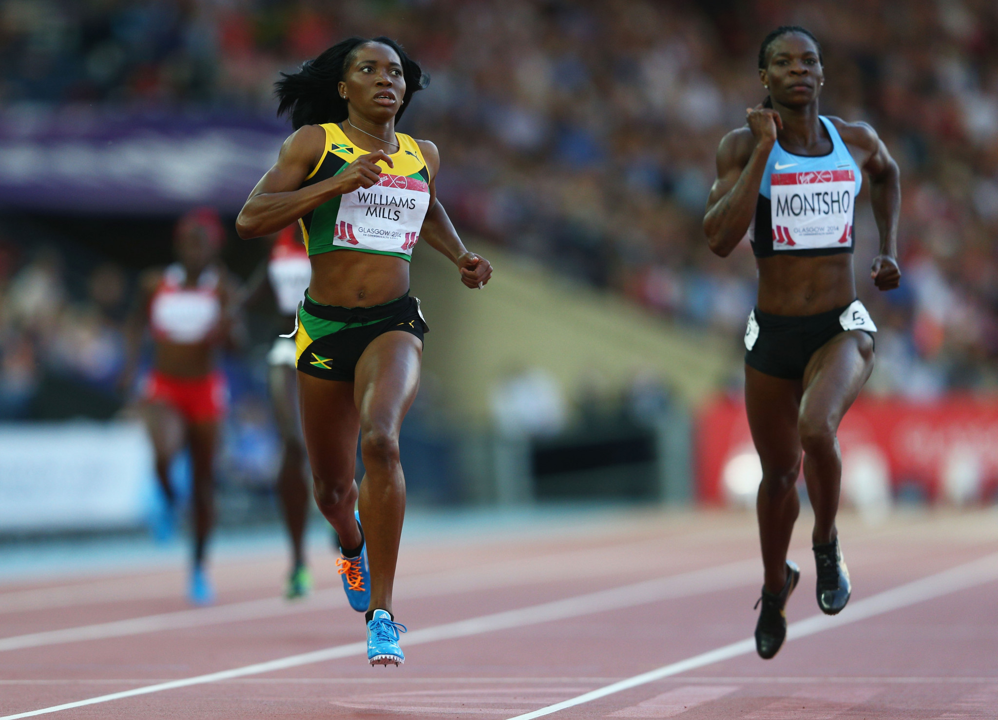 Botswana's Amantle Montsho, right, was one of two competitors to test positive for banned drugs at Glasgow 2014 ©Getty Images
