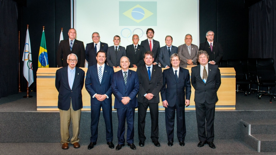 Brazilian officials gather following their election ©COB