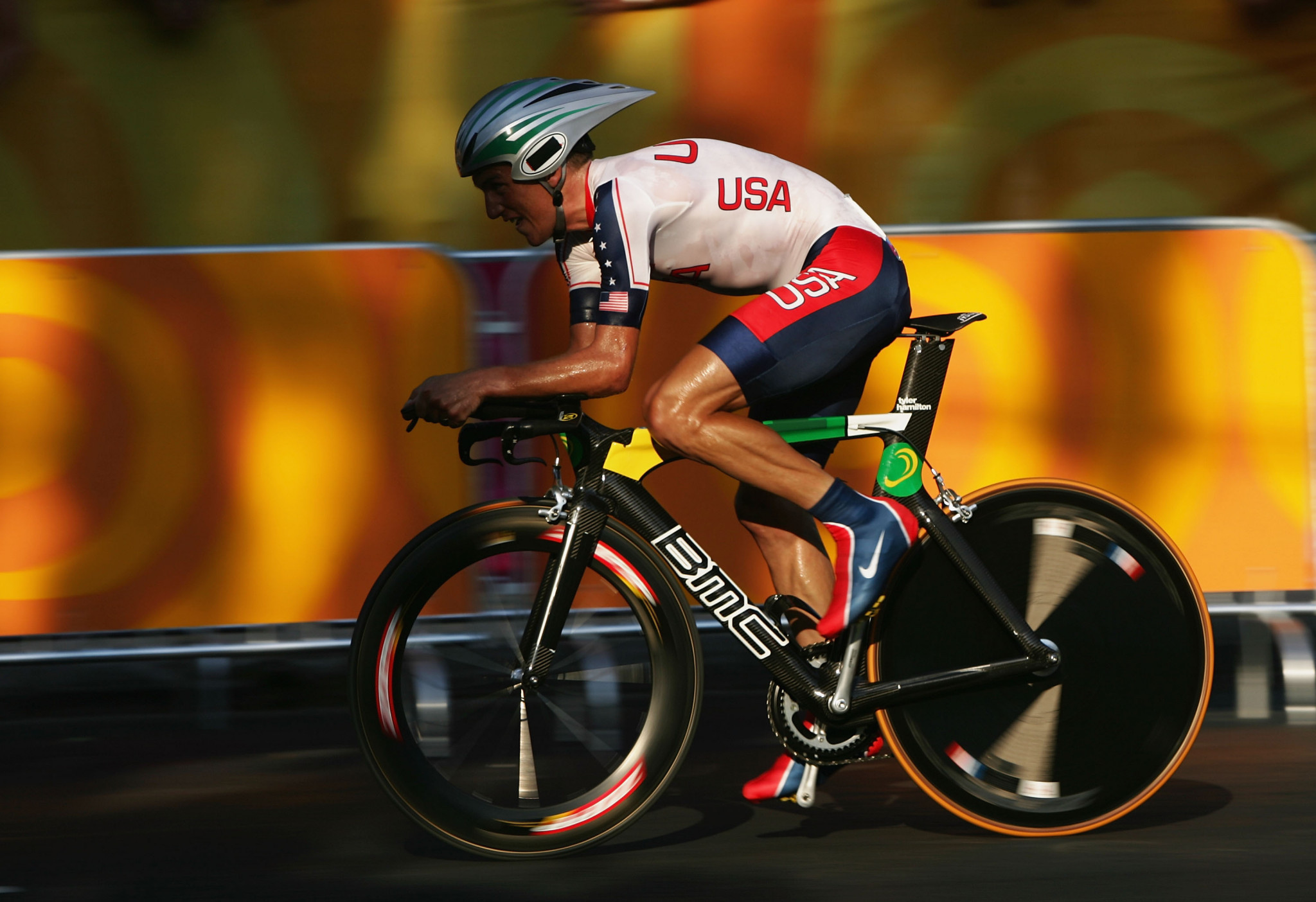 The United States' Tyler Hamilton won the Olympic time trial gold medal at Athens 2004 but was caught using new technology for identifying blood transfusions soon after ©Getty Images