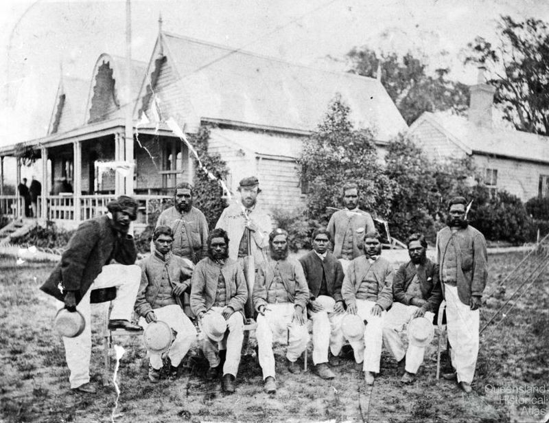 The Aboriginal cricket team pictured at Melbourne Cricket Club in 1866 before they embarked on their historic tour of England two years later ©Wikipedia