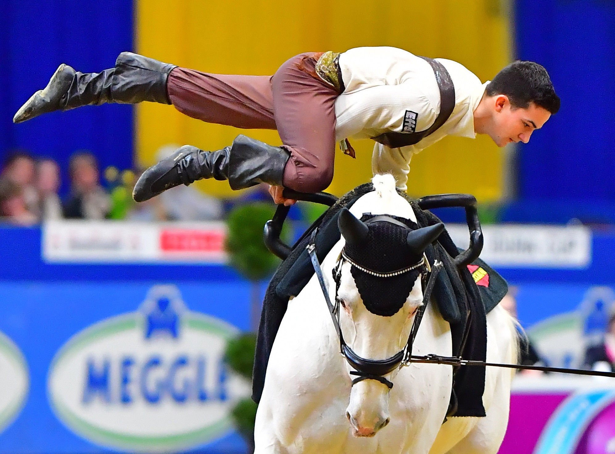 Germany's Jannis Drewell was crowned the FEI World Cup Vaulting male champion for a second year in a row ©FEI/Daniel Kaiser