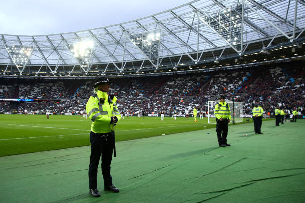 There was crowd trouble during West Ham United's last Premier League match at the Olympic Stadium against Burnley ©Getty Images