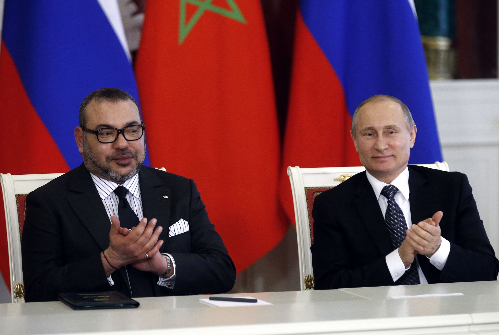 Moroccan King Mohammed VI, left, and Russian President Vladimir Putin are said to have good relations ©Getty Images