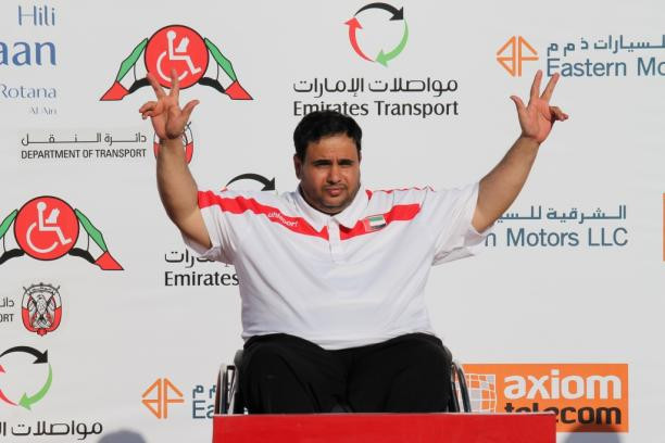 Abdullah Sultan Alaryani ensured locals went home happy on the final day of the Para Shooting World Cup ©Paralympic
