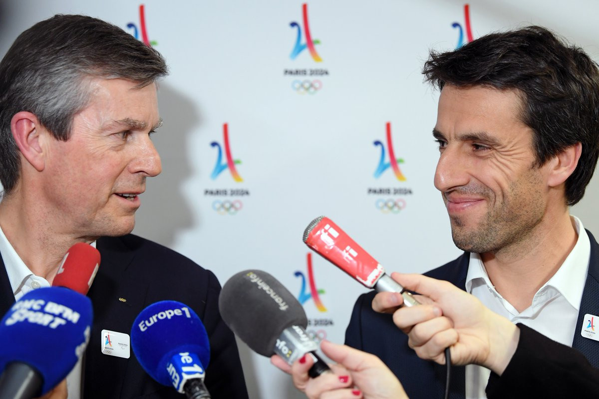 Pierre-Olivier Beckers-Vieujant, chair of the IOC Coordination Commission for Paris 2024, left, was full of praise for the French team led by its President Tony Estanguet, right, following the completion of the first Project Review ©Twitter