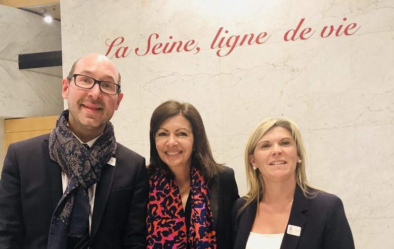 Anne Hidalgo, Mayor of Paris, centre, was today elected as President of SOLIDEO, the body charged with delivering Paris 2024 building works ©Twitter