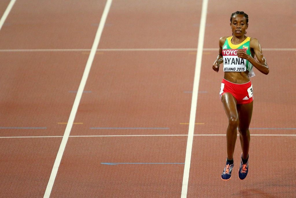Could Mo Farah survive a challenge like that provided by Almaz Ayana in the women's 5,000m in Beijing ©Getty Images