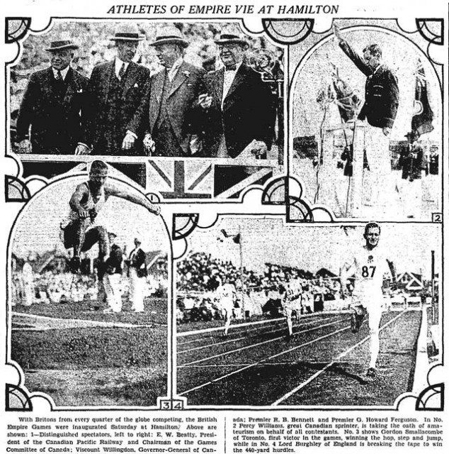 The Globe newspaper in Hamilton rejoiced in the success of the British Empire Games ©Wikipedia