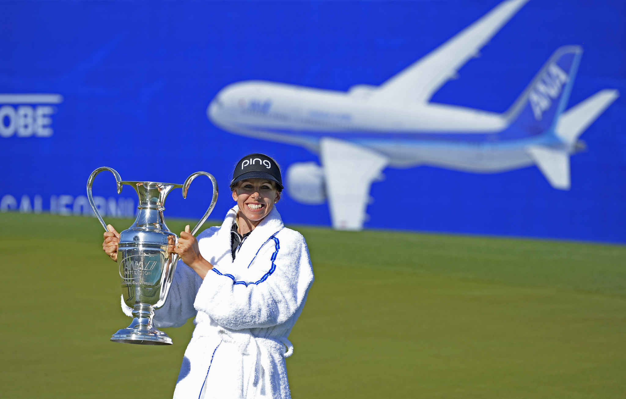 Sweden’s Pernilla Lindberg claimed her first major title after beating South Korea’s Inbee Park in a mammoth eight-hole play-off at the ANA Inspiration in California ©Getty Images