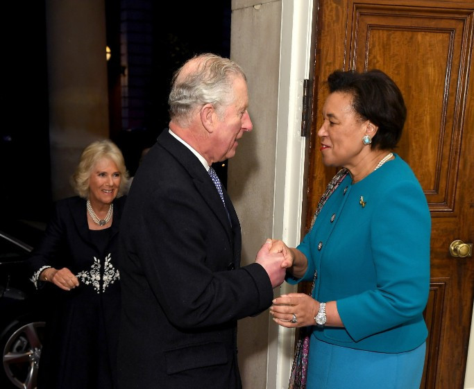 Commonwealth secretary general Baroness Scotland alongside Prince Charles ©Getty Images