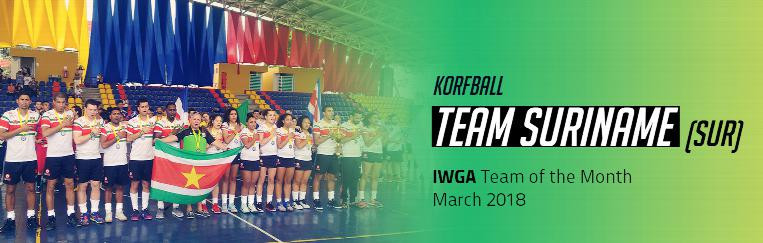 Suriname's korfball side has been named as team of the month for March by the International World Games Association ©IWGA