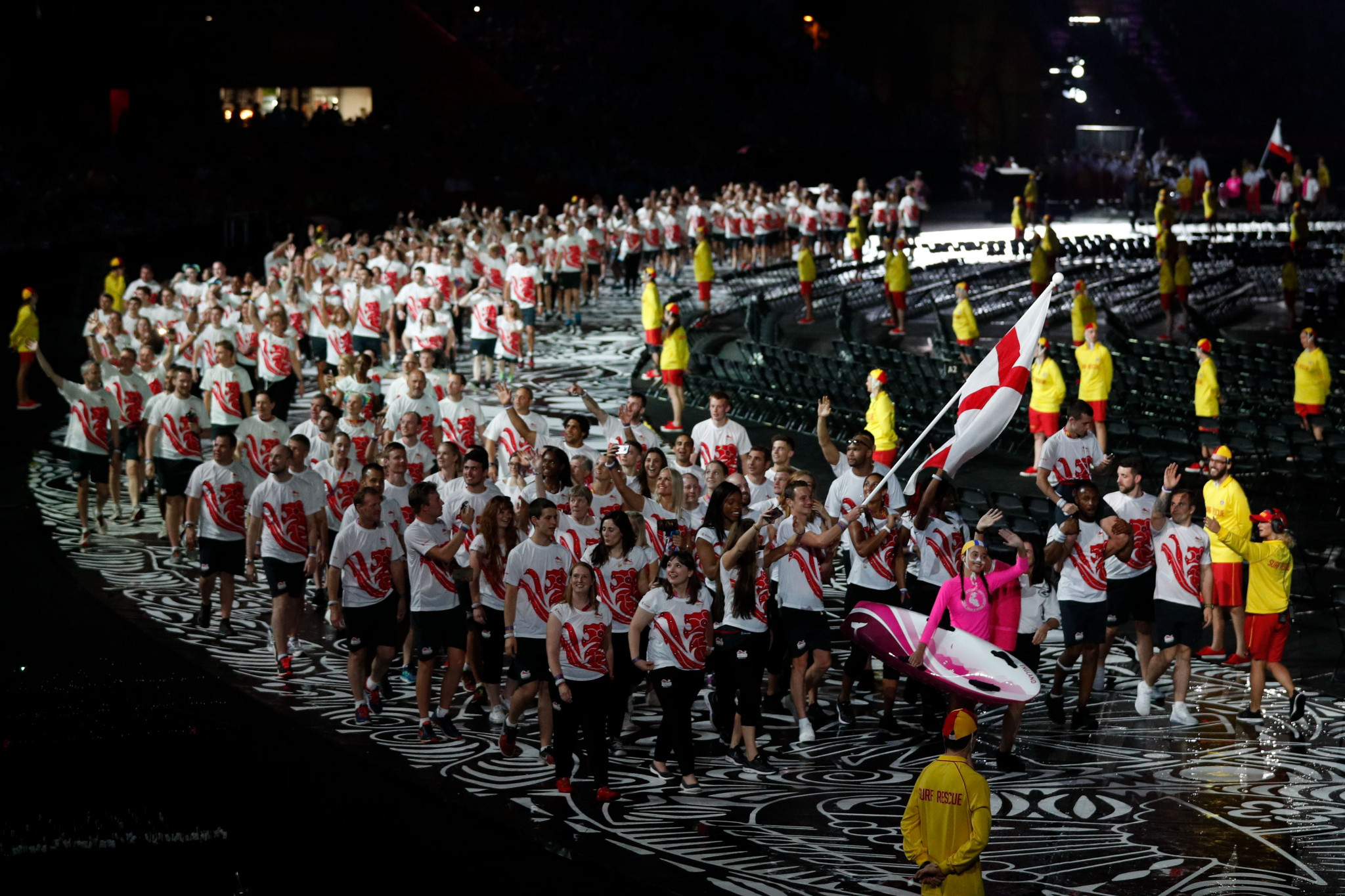 England's team marched in the Gold Coast 2018 Opening Ceremony ©Getty Images