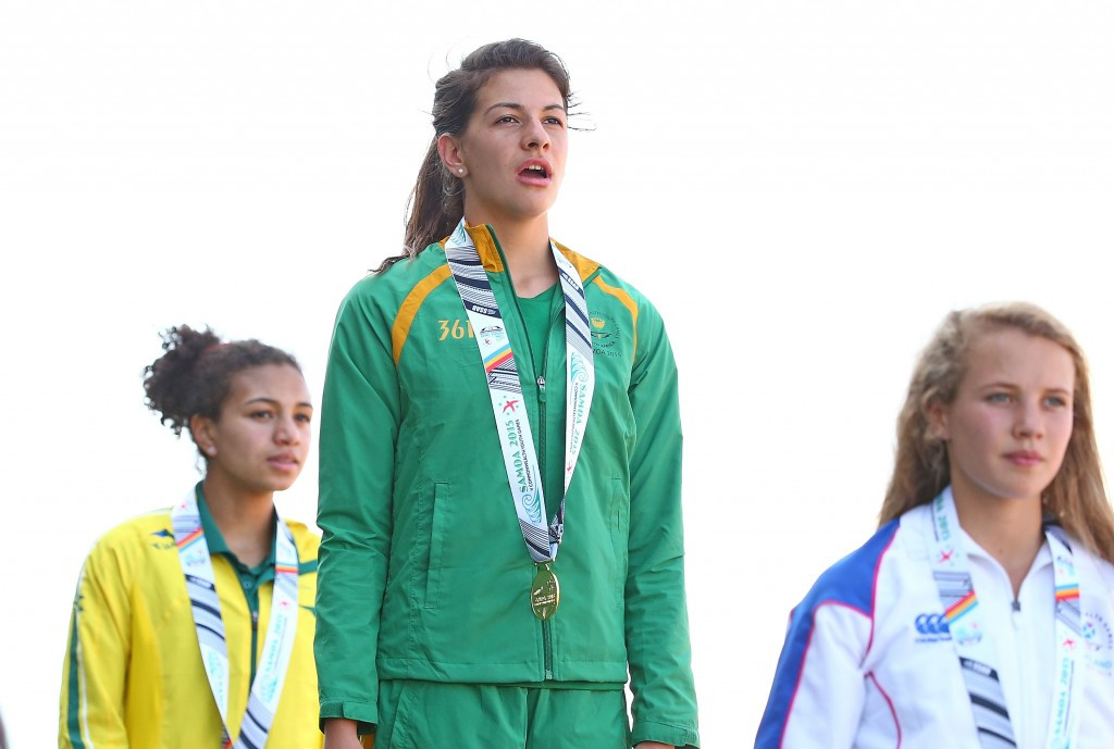 South African Renate van Tonder claimed girl's long jump gold with a wind-assisted leap of 6.26m