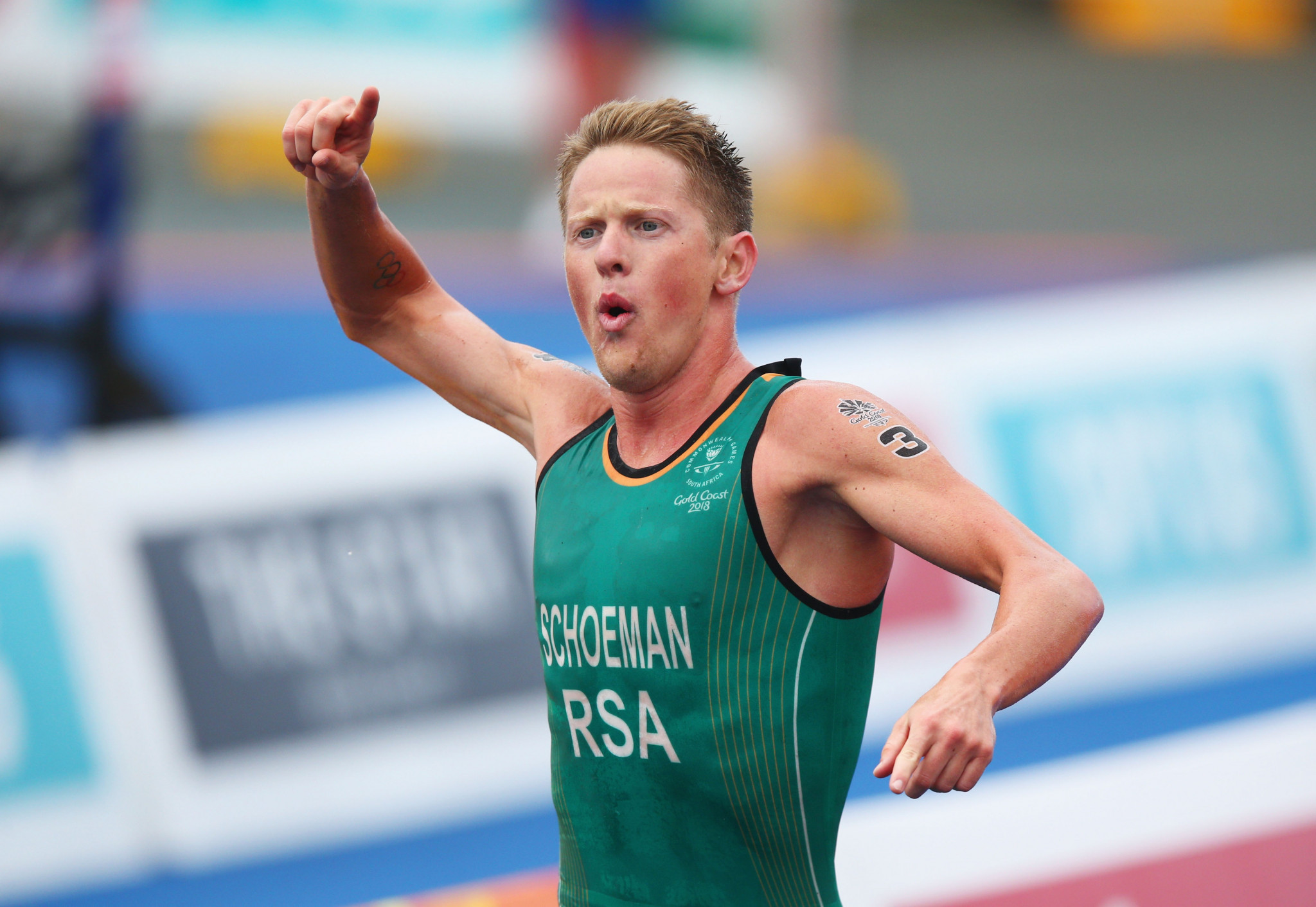 Henri Schoeman of South Africa won the men's triathlon ©Getty Images