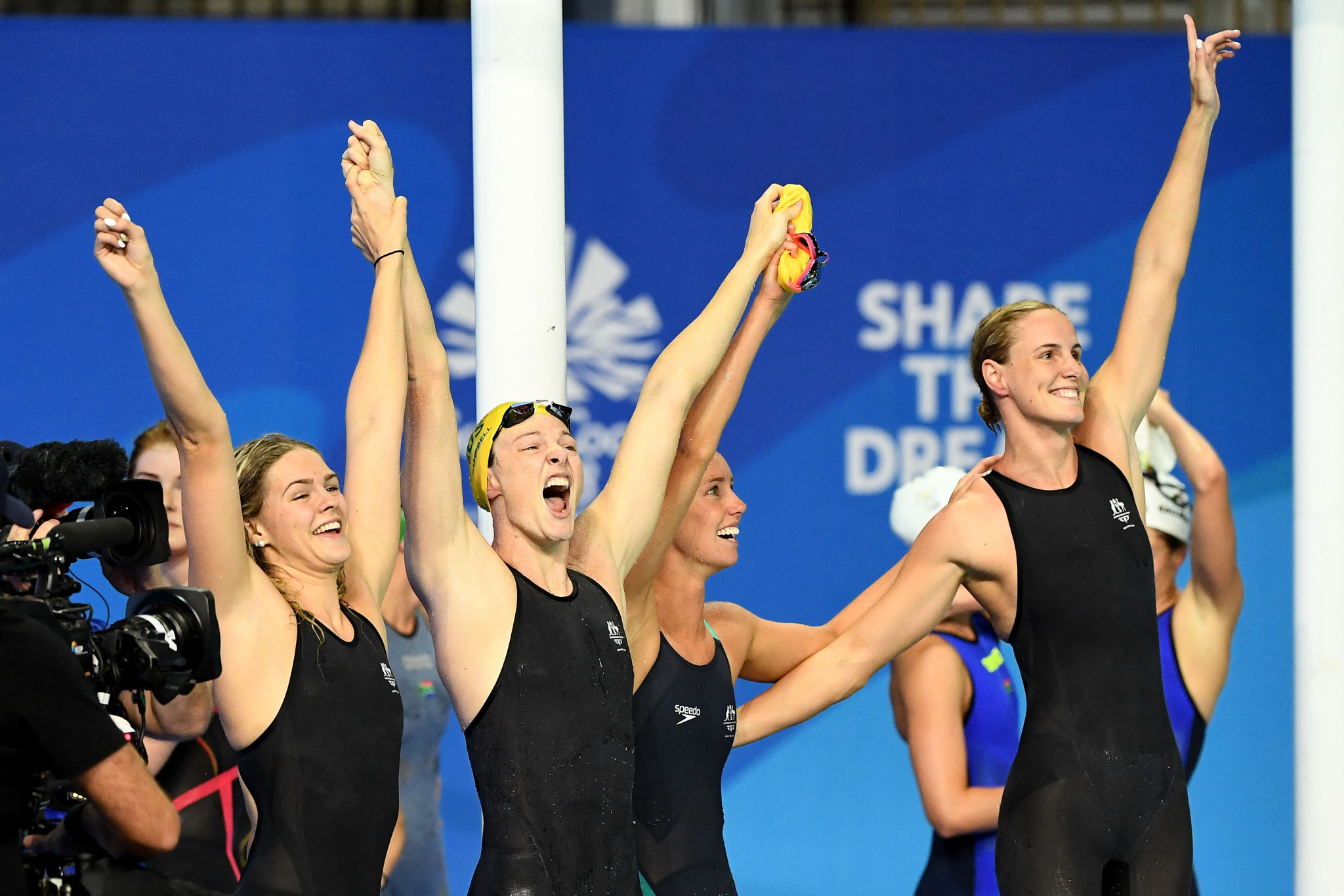 Australia produced a blistering performance to win the women's 4x100m freestyle title ©Getty Images